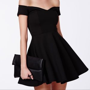 Windsor Off the shoulder black mini dress